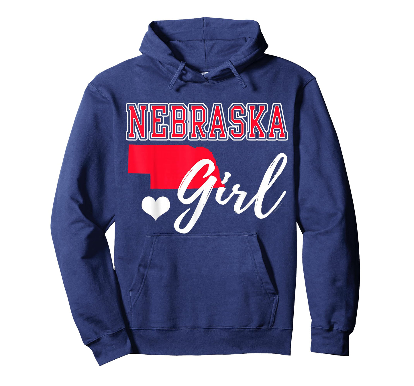Nebraska Girl Heart Map Shape Souvenir Gift for Women Girls T-Shirt