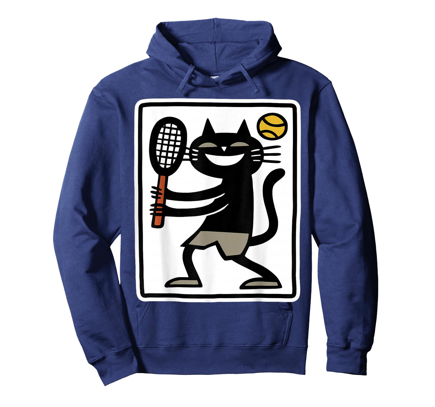 Black Cat Playing Tennis Funny Sports Retro Design T-Shirt