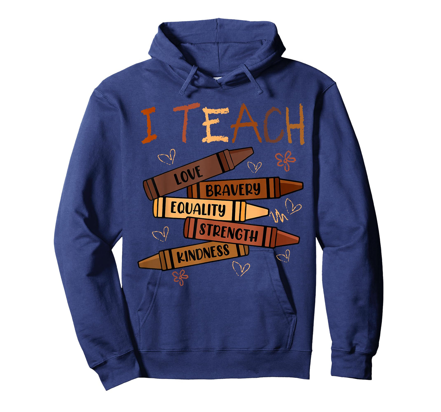 I Teach Love Bravery Equality Crayons Teacher Black History T-Shirt