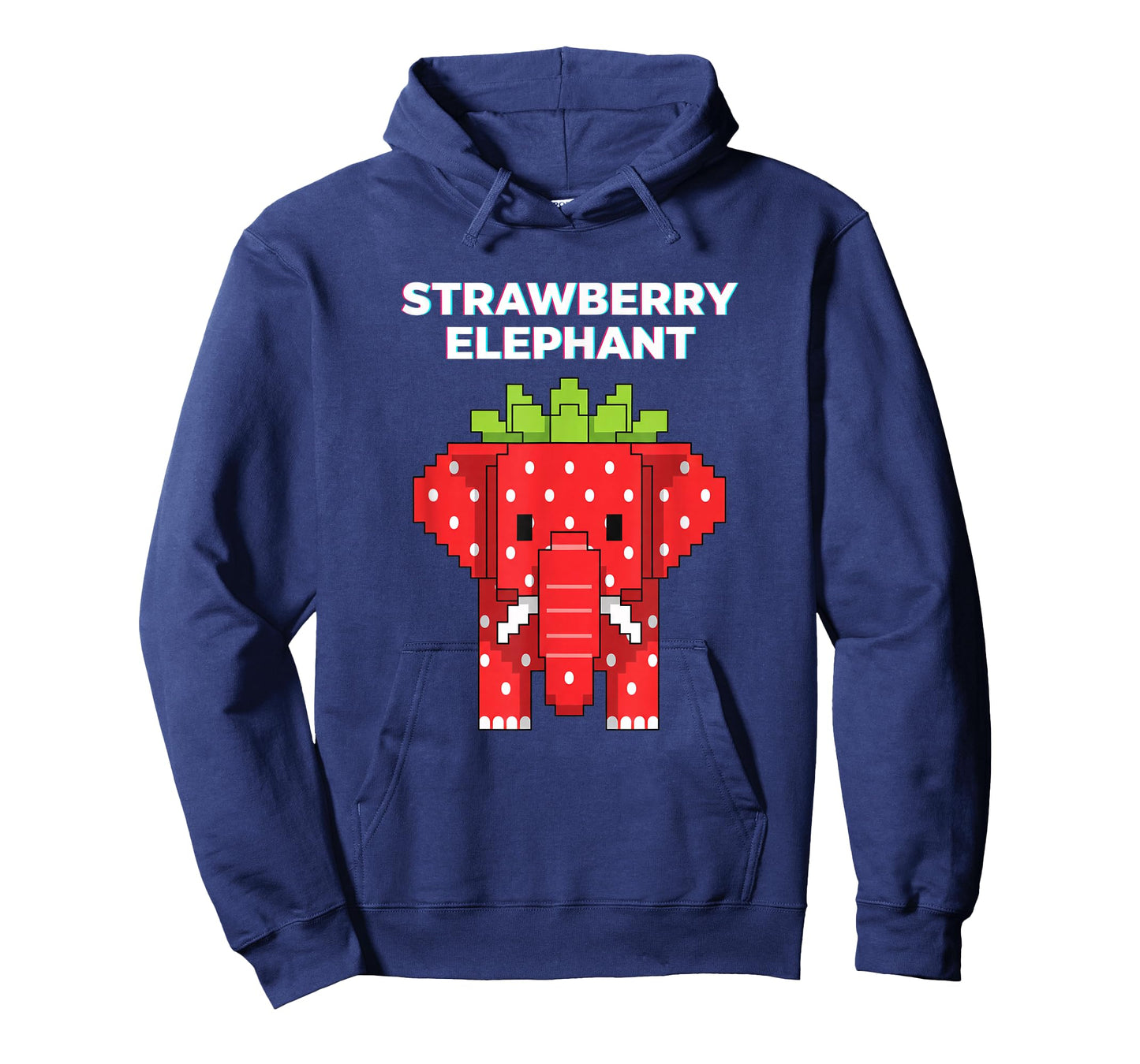 Strawberry Elephant Pixel Art Cute Jungle Animal Funny Kids T-Shirt