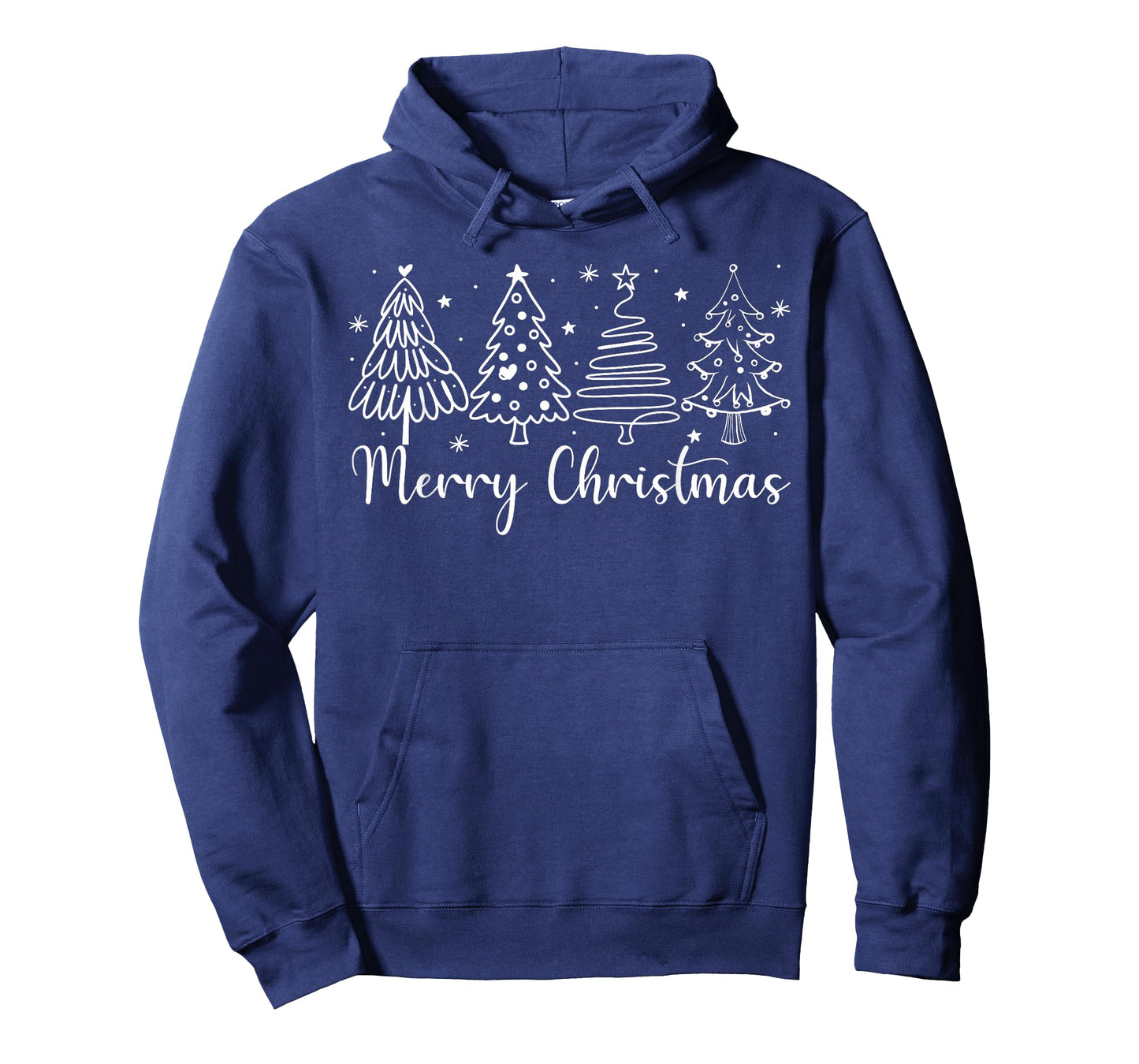 Merry Christmas Outline Xmas Tree for Family Men Women Kids T-Shirt