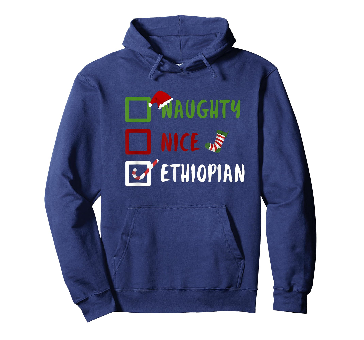 Naughty Nice Ethiopian Funny Ethiopia Christmas Santa T-Shirt