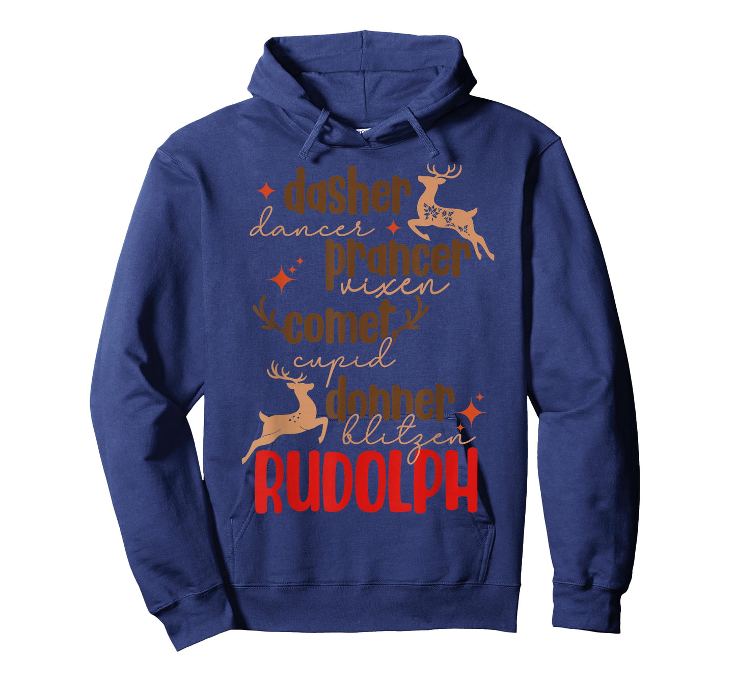 Funny Santa Christmas Reindeer Name List Men Womens Kids T-Shirt