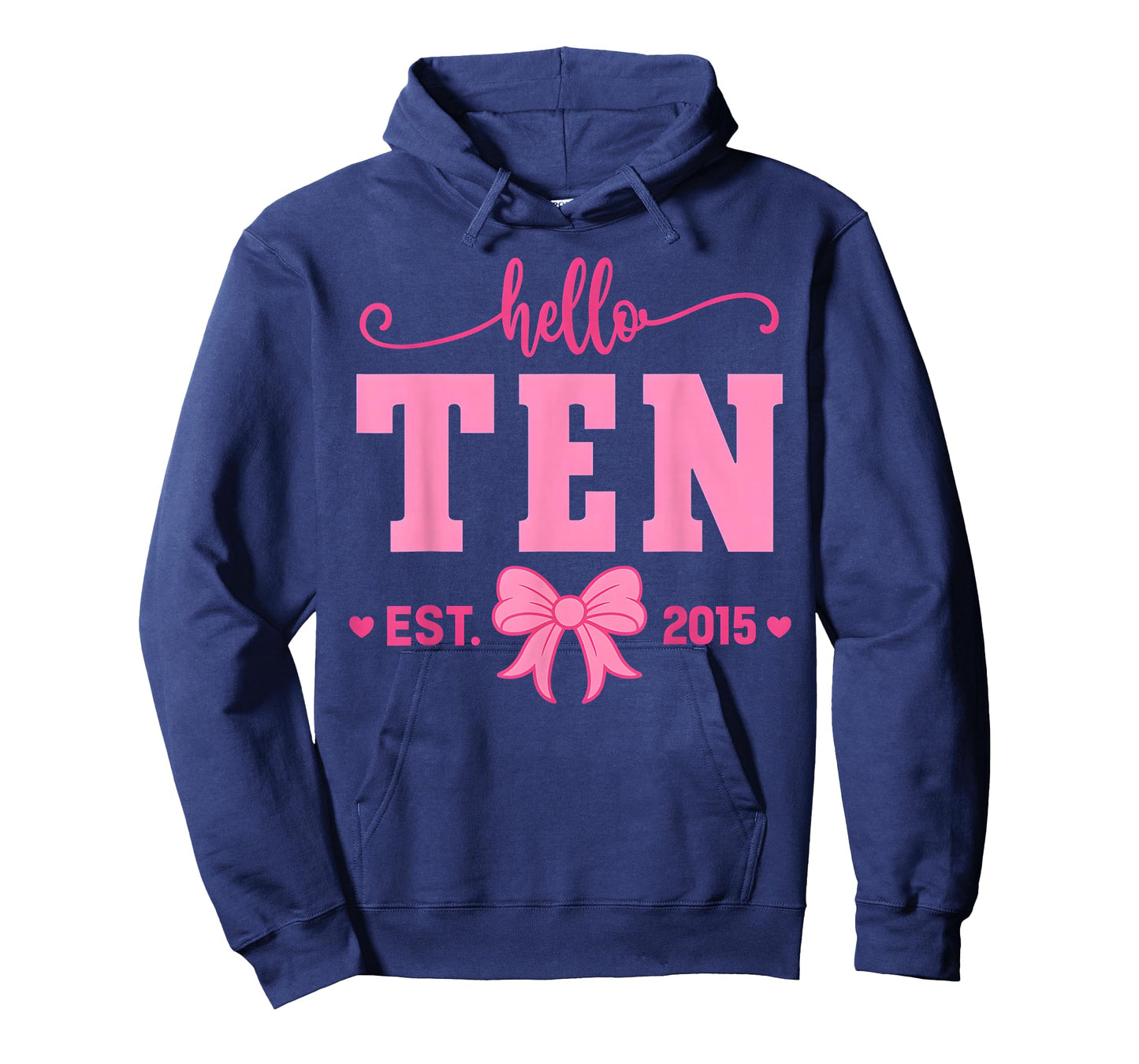 Hello Ten Est 2015 Coquette Bow 10th Birthday Girl T-Shirt