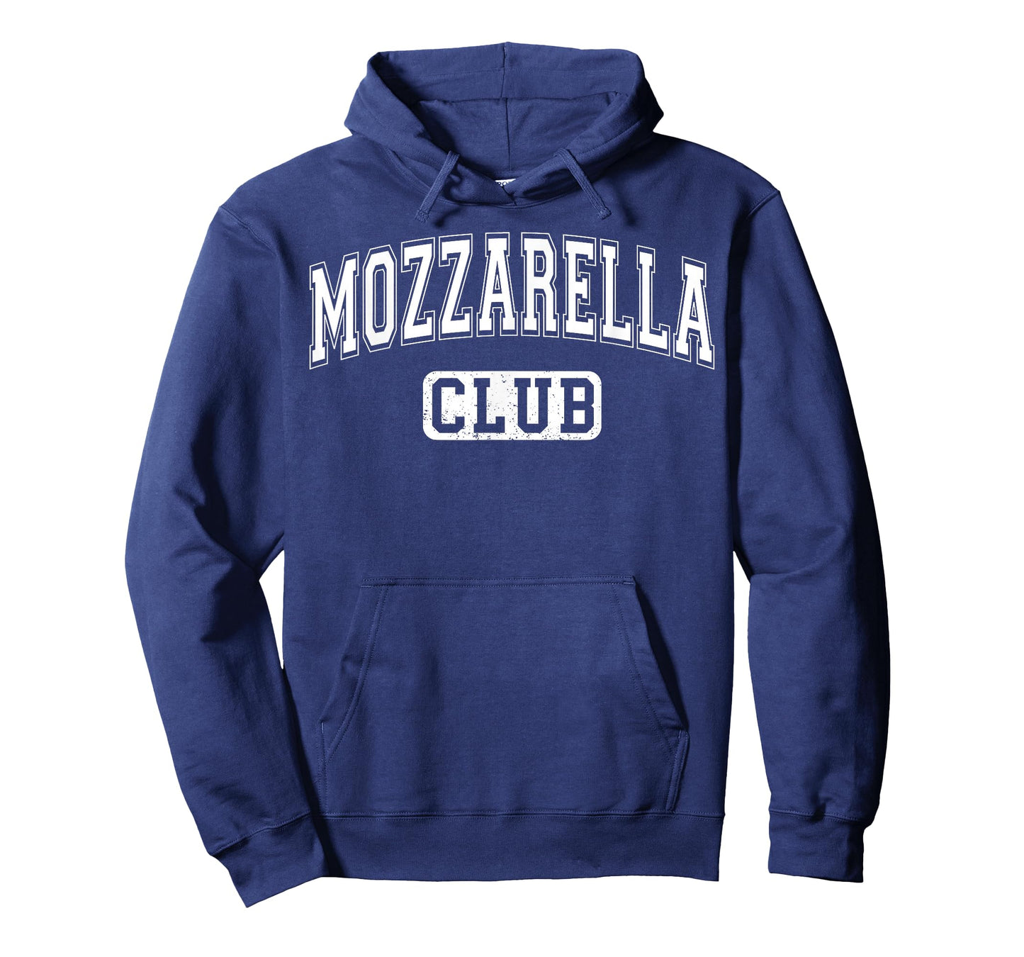 Mozzarella Club Varsity Arched Letters Funny Cheese T-Shirt