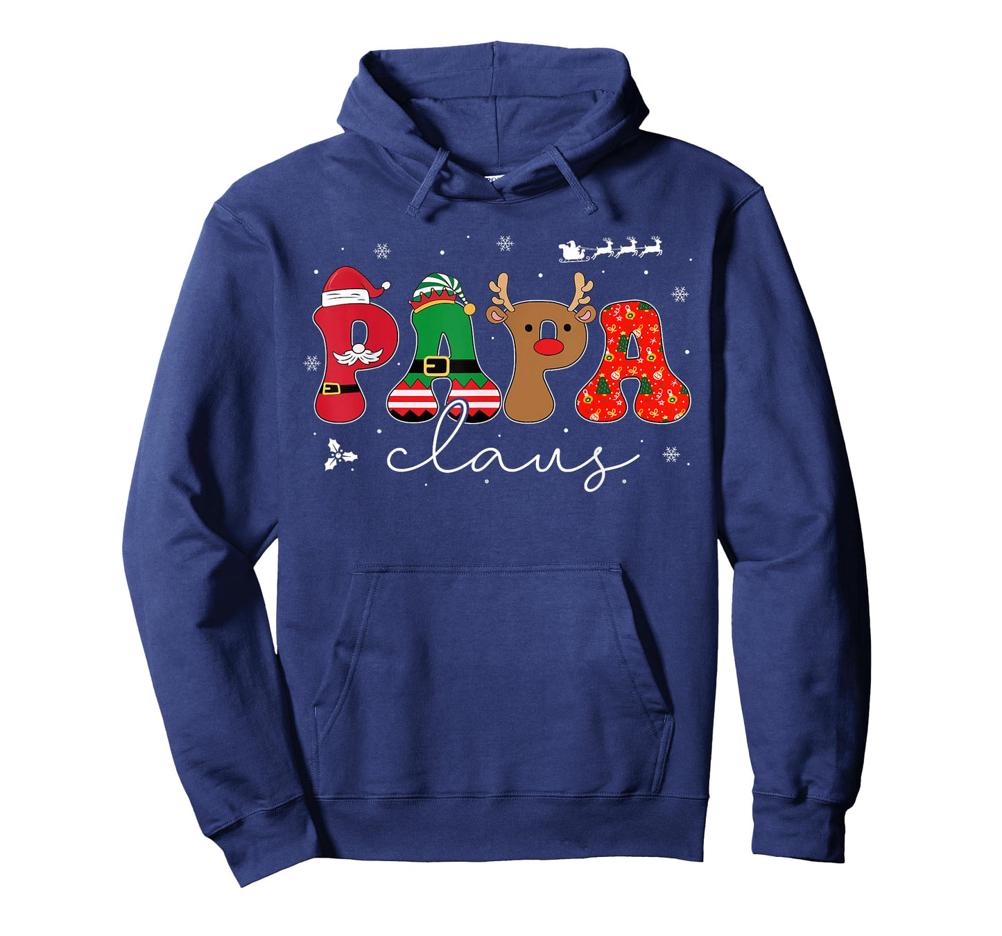 Papa Claus Shirt Christmas Lights Pajama Family Matching T-Shirt