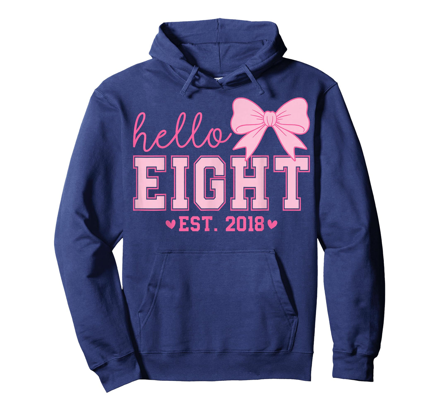 Hello Eight Est 2018 Coquette Bow 8th Birthday Girl T-Shirt