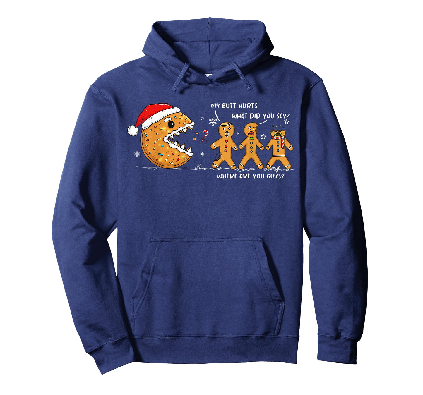Cookie Chasing Gingerbread My Butt Hurts Funny Christmas T-Shirt