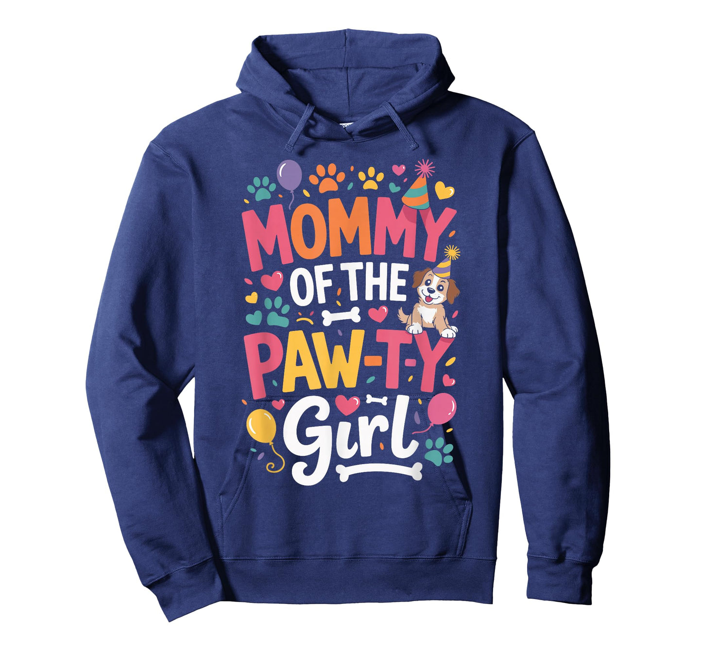 Mommy of The Paw-ty Girl Cute Dog Birthday Mom Party Graphic T-Shirt
