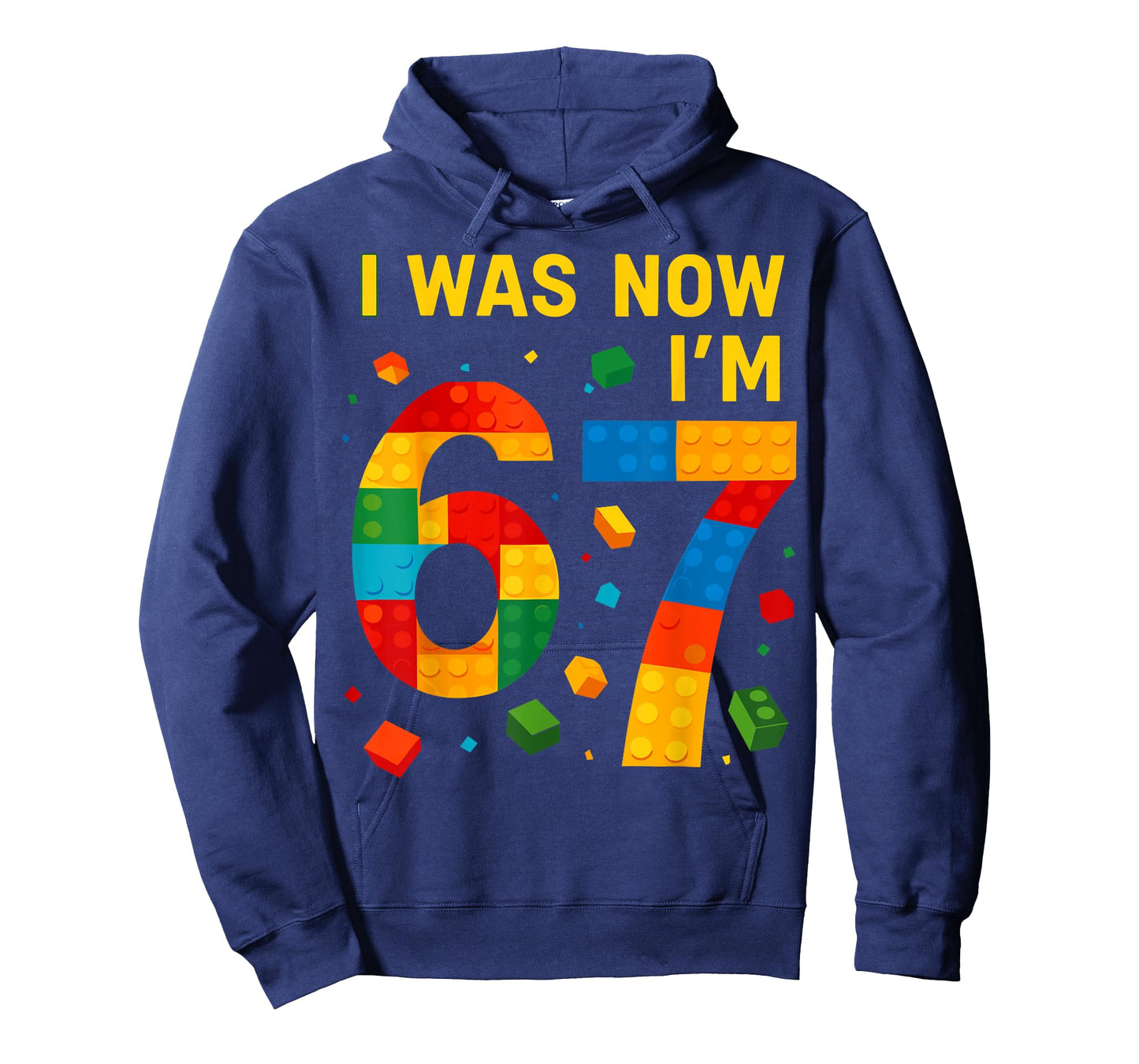 I was 6 Now I'm 7 Building Blocks 7th Birthday Kids T-Shirt