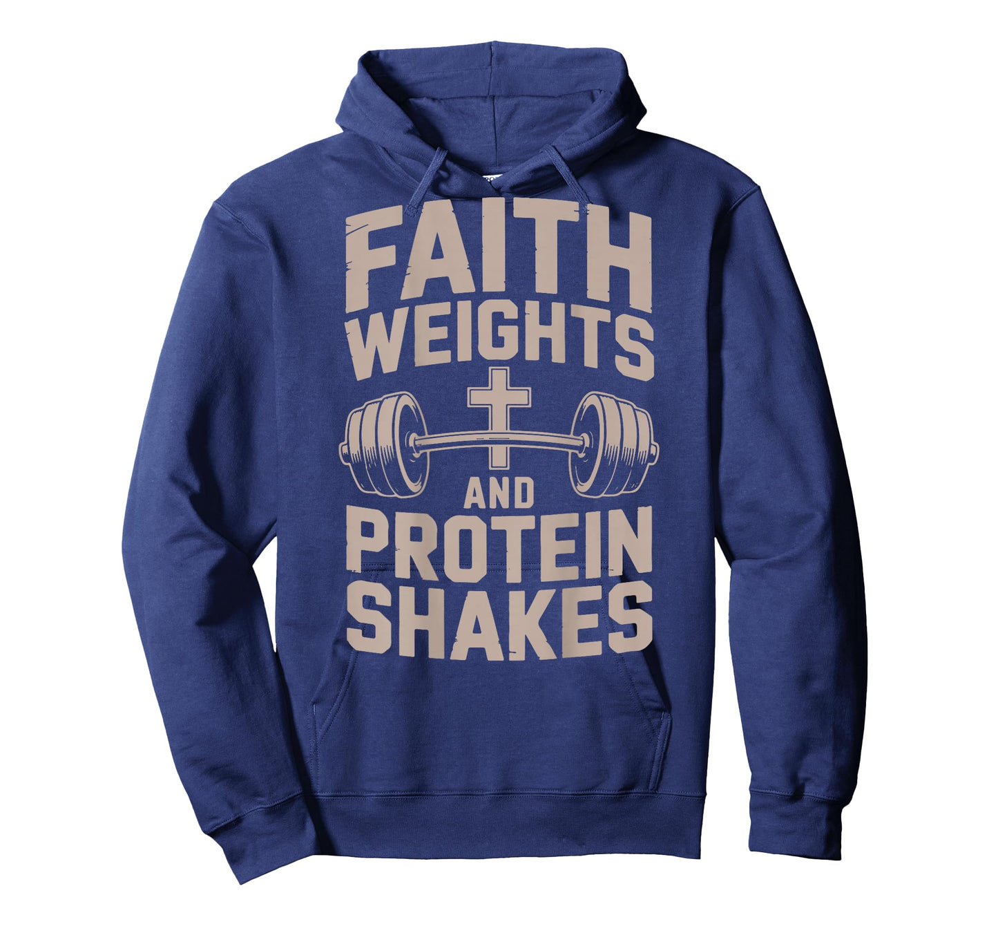 Faith Weights & Protein Shakes Jesus Christian Workout Cross T-Shirt