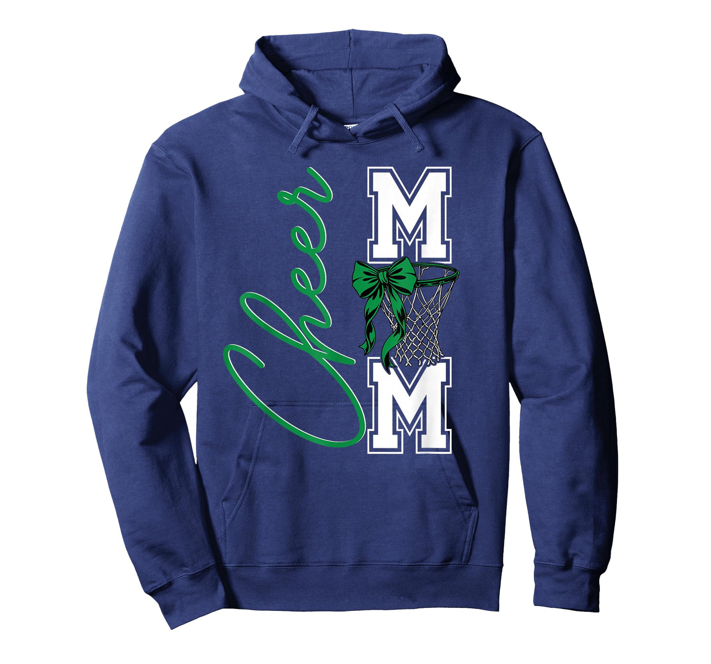 Basketball Game Cheerleading Sport Cheer Mom Mama Bow Green T-Shirt