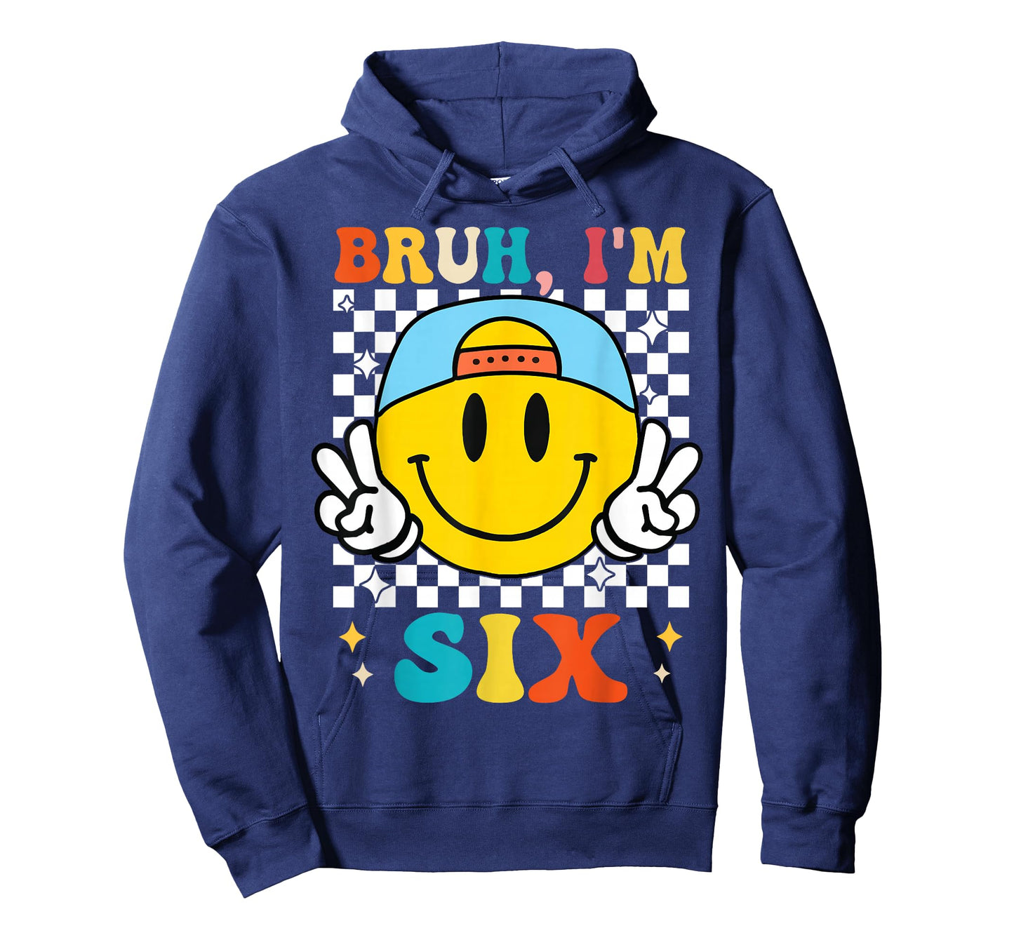 Bruh I'm Six 6 6th Birthday Groovy Boys Girls 6 Years Old T-Shirt