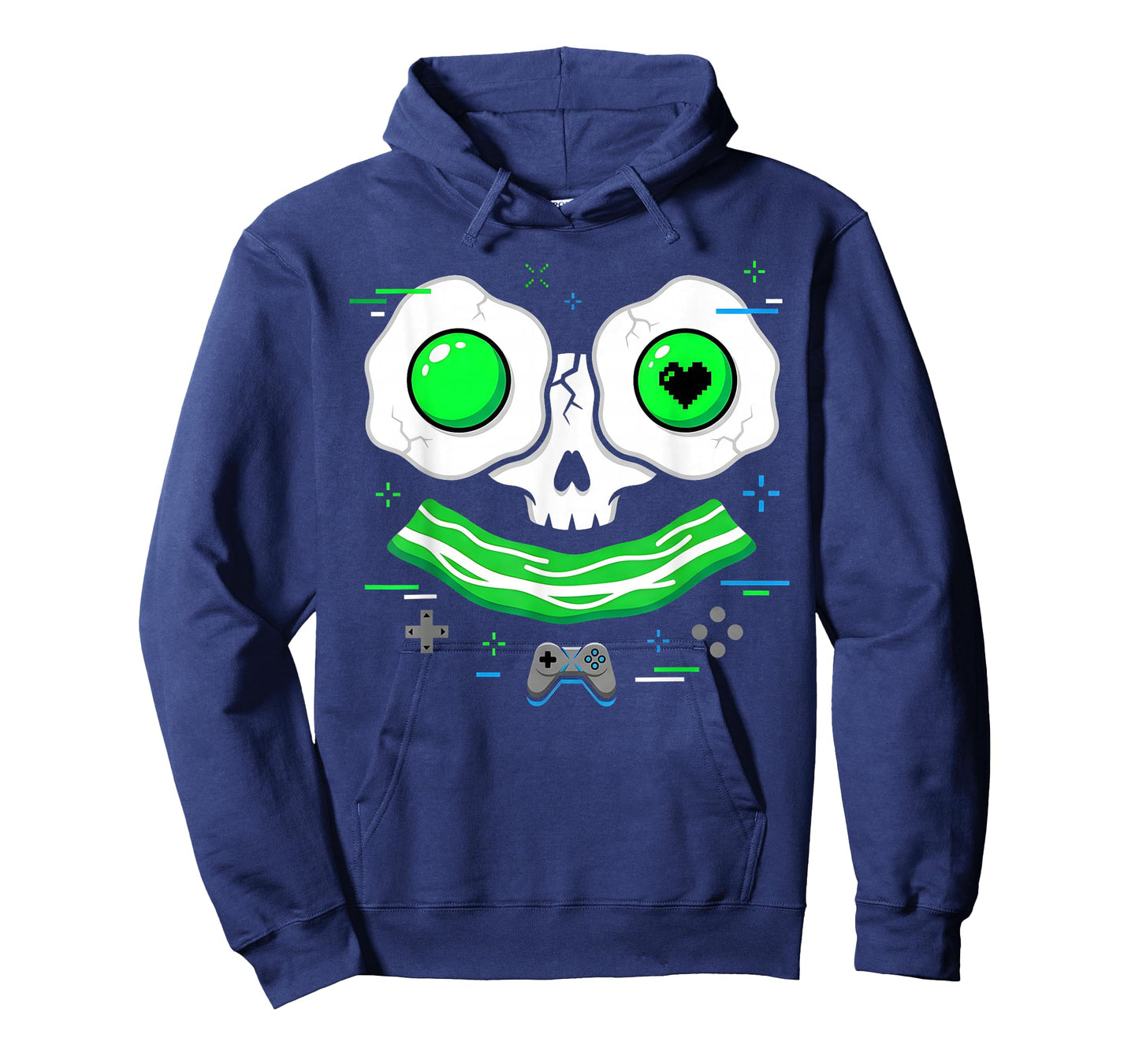 Green Face Eggs and Bacon Ham Breakfast St Patricks Gamer T-Shirt