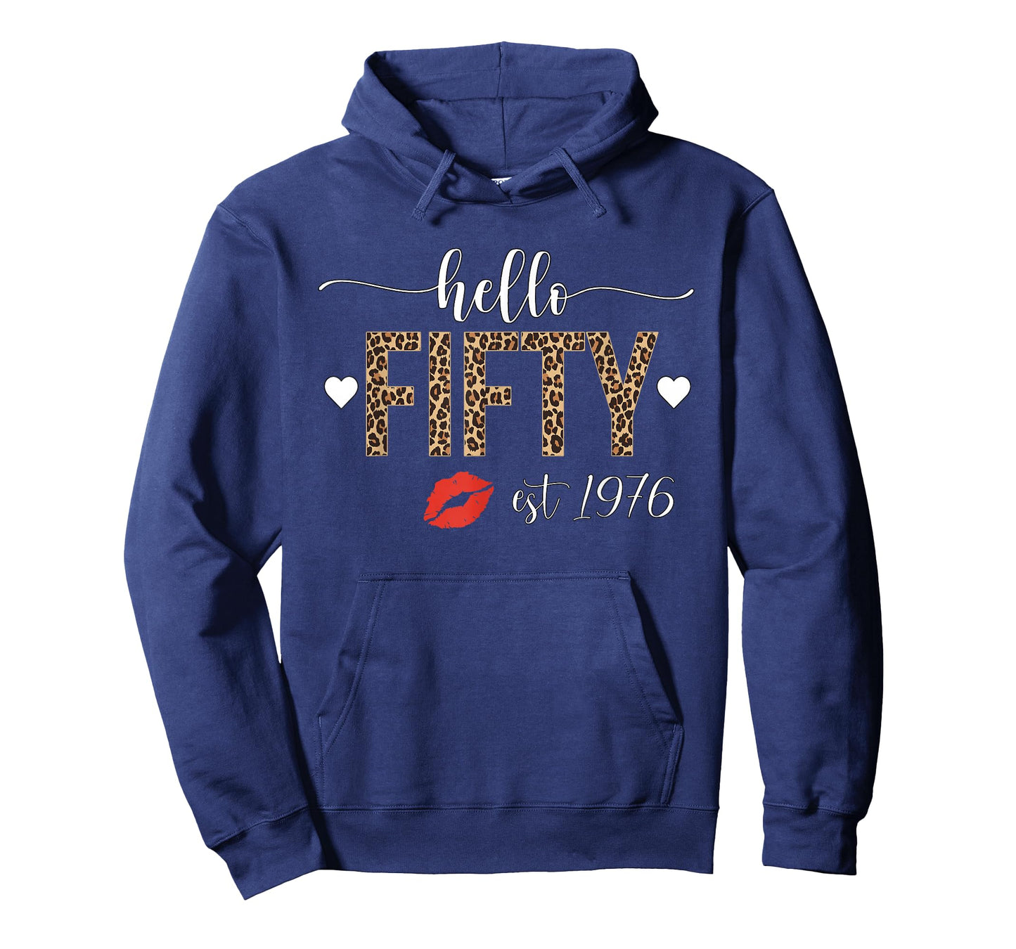 50th Birthday Decorations Hello Fifty Est 1976 Leopard T-Shirt