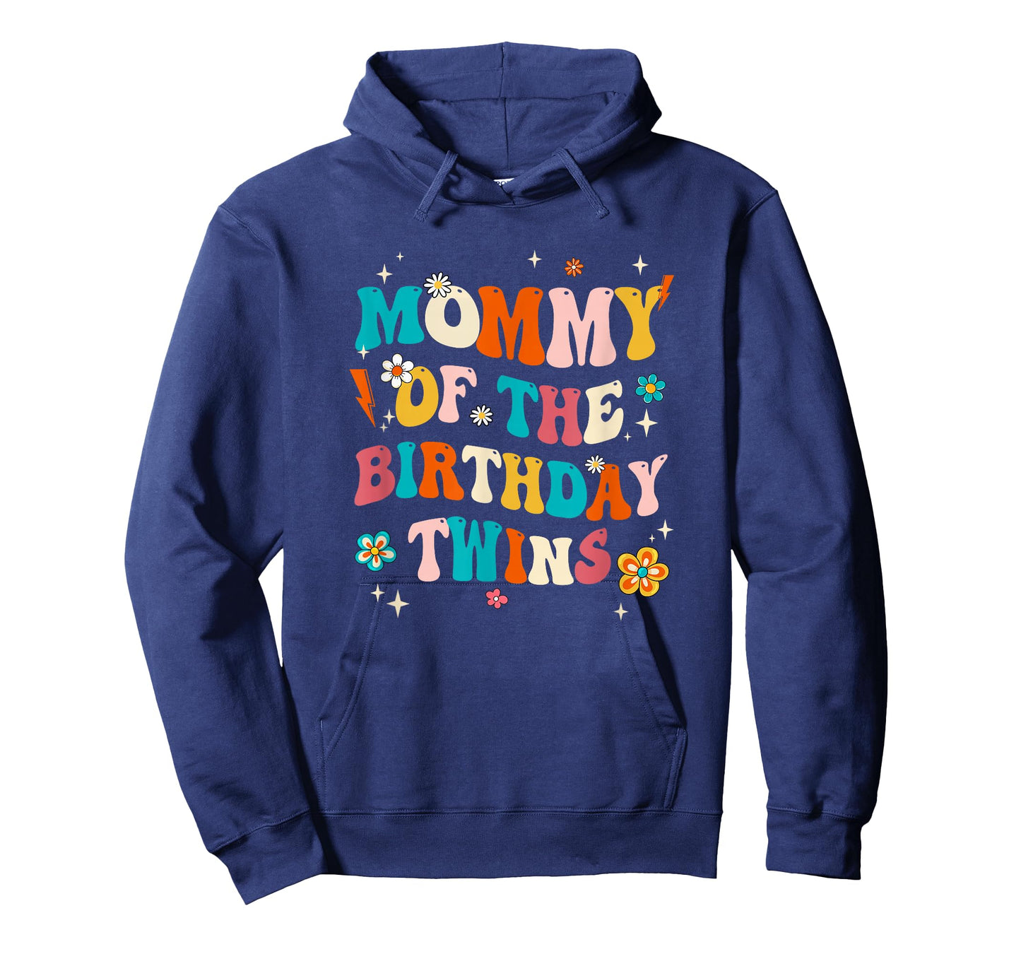 Mommy of The Birthday Twins Boys Girls Party Retro Bday T-Shirt