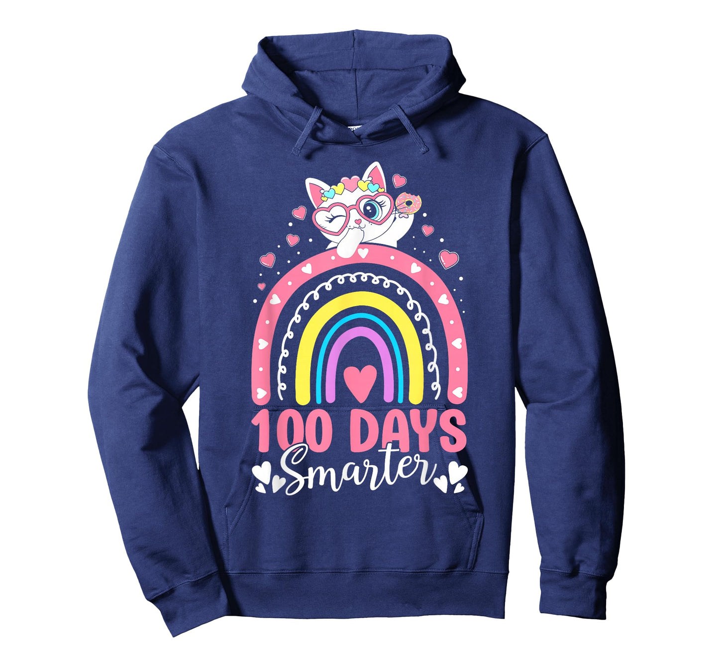 100 Days of School Kids Kitten Cat 100th Day of School Girls T-Shirt