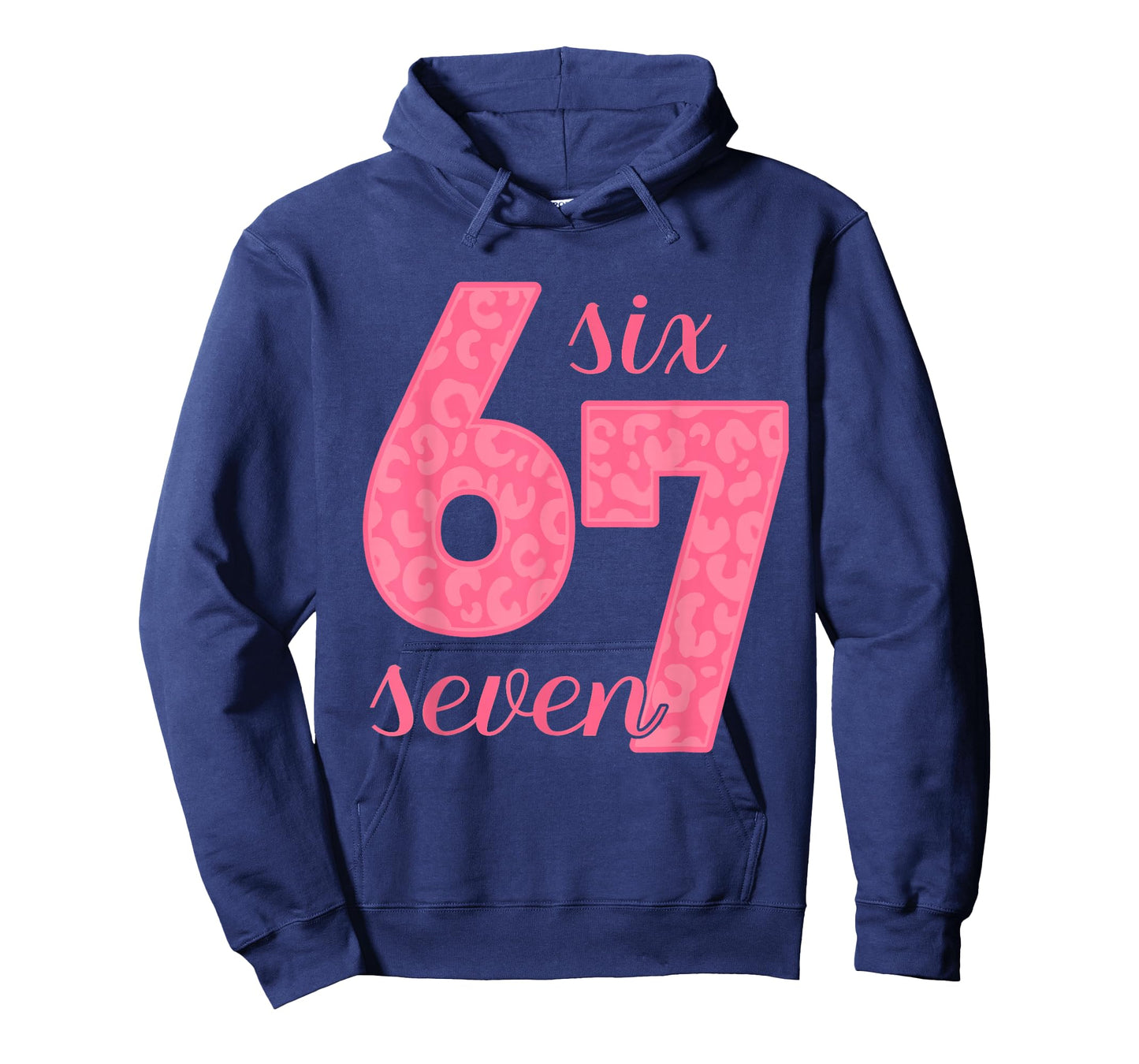 Six Seven Meme 6-7 Number Leopard Pink Gen Z Gen Alpha T-Shirt