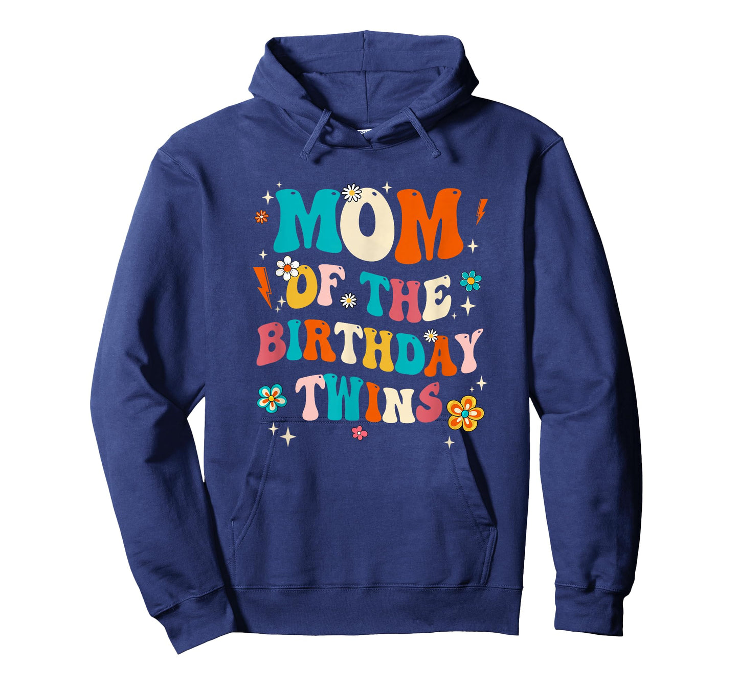 Mom of The Birthday Twins Boys Girls Party Retro Bday T-Shirt