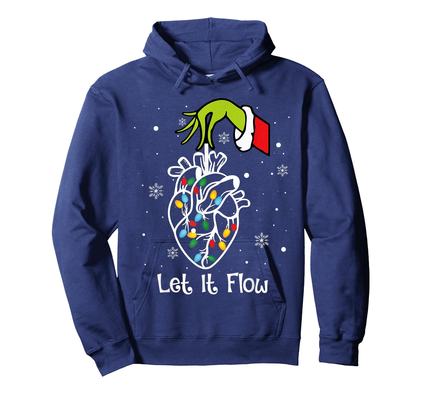 Funny Let It Flow Anatomy Heart Cardiac Nurse Santa Hat Xmas T-Shirt