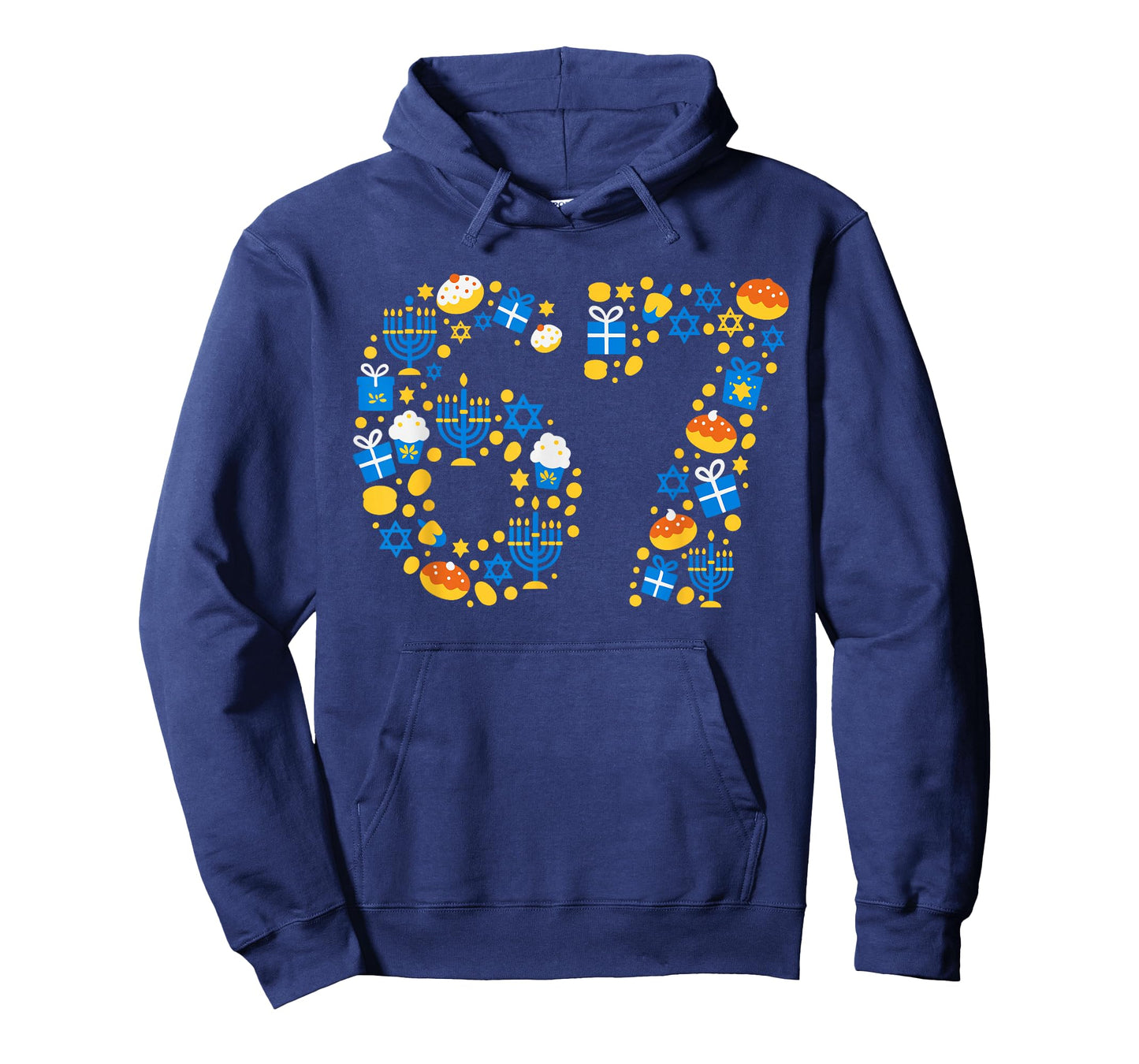Hanukkah 67 Six Seven Meme Jewish Menorah Chanukah Pajama T-Shirt