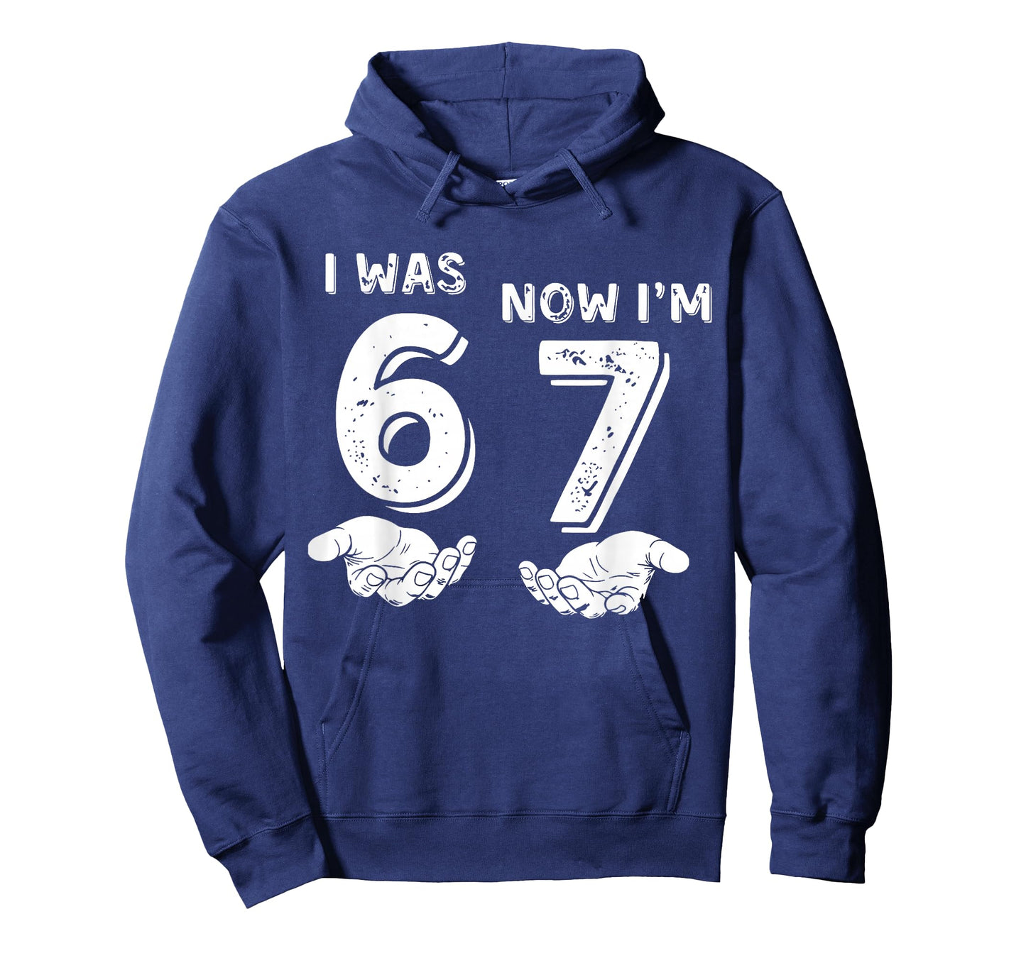 I was 6 Now I'm 7 Six Seven Meme with Hands 7th Birthday T-Shirt