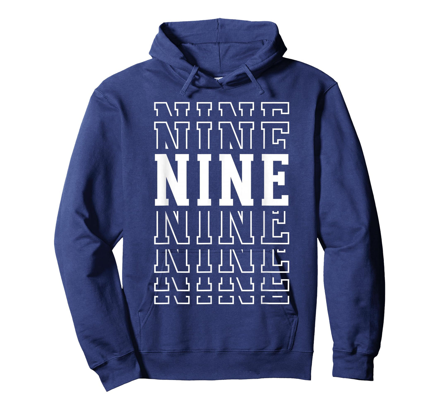 Nine 9th Birthday Layered Text 9 Year Old T-Shirt