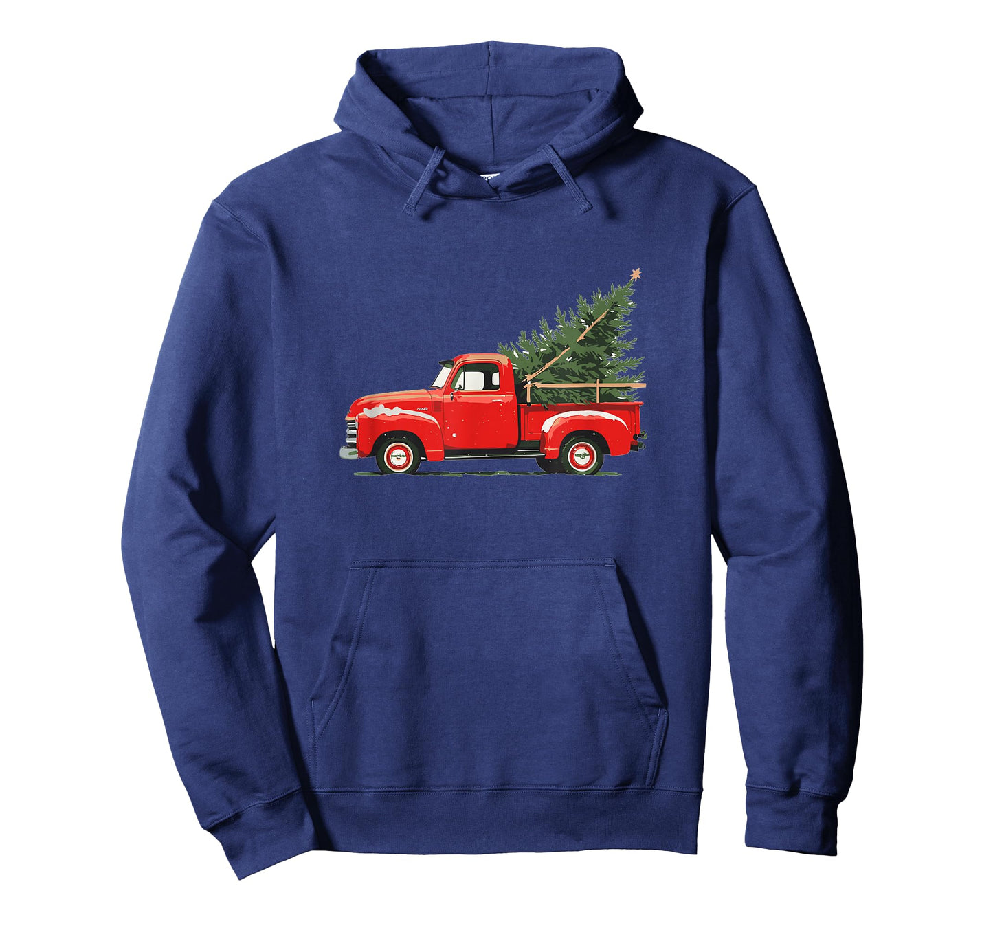 Red Vintage Truck with Tree Retro Christmas Style T-Shirt