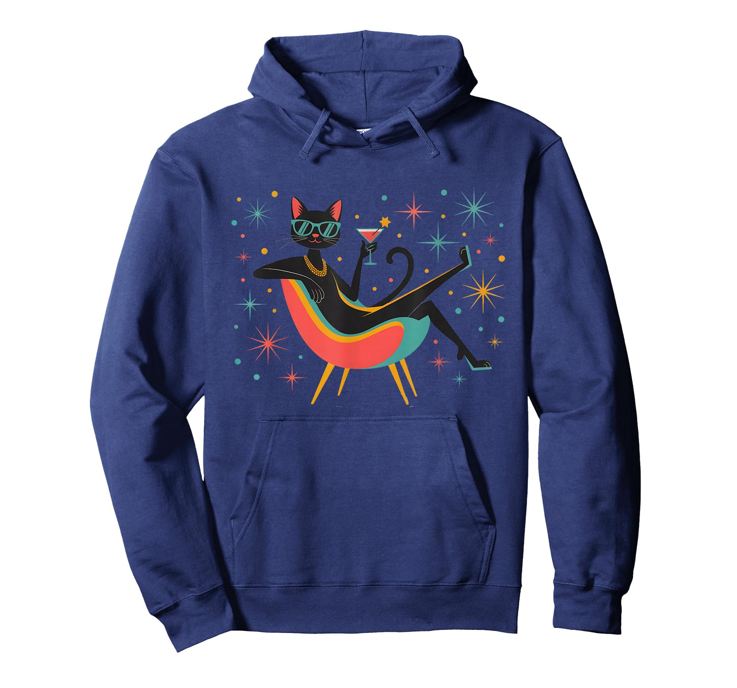 Midcentury Mid Century Cat Retro Atomic Age 50s 60s Cats Art T-Shirt