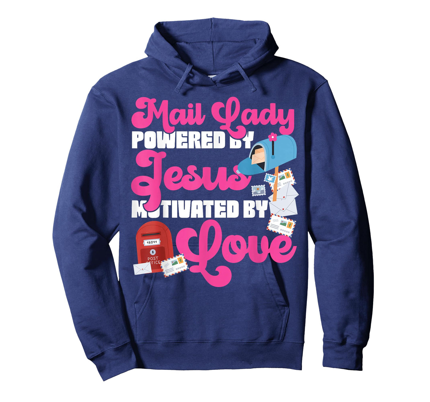 Postman Mailman Jesus Faith Christian Mail Lady Powered by T-Shirt