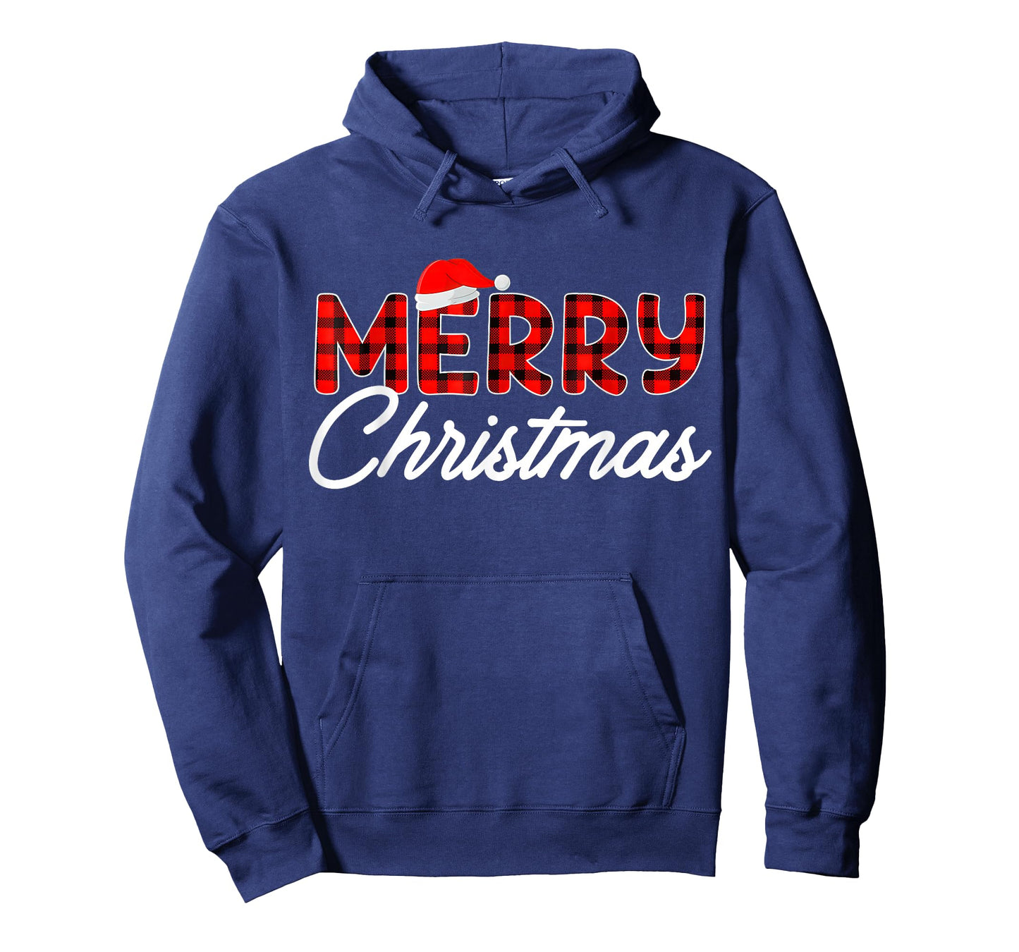 Merry Christmas Buffalo Plaid Red Santa Hat Xmas Pajamas T-Shirt