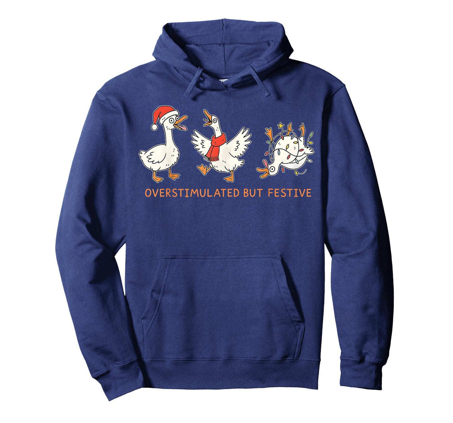 Overstimulated But Festive Funny Silly Goose Meme Christmas T-Shirt