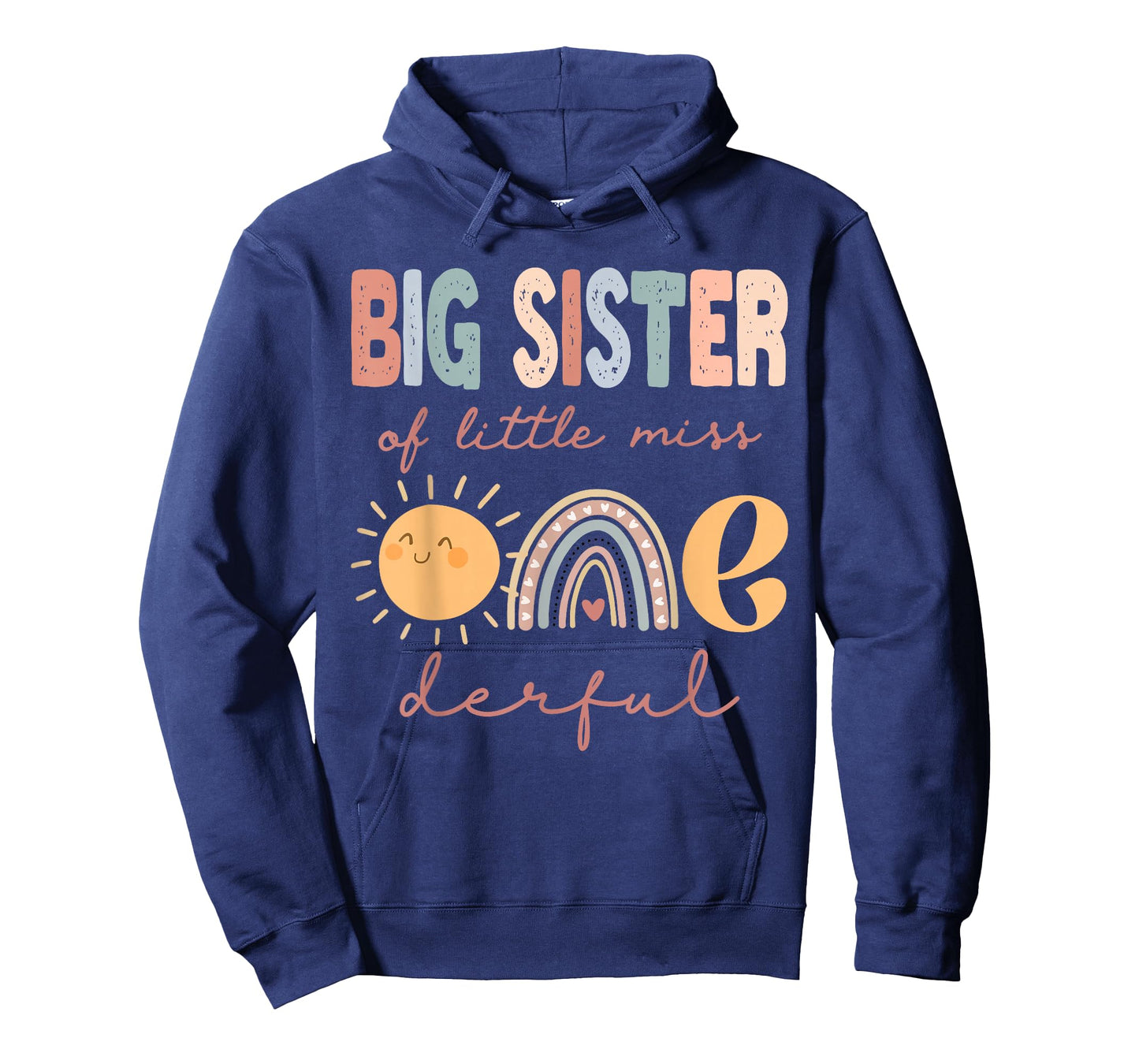 Big Sister of Little Miss Onederful First Birthday Rainbow T-Shirt