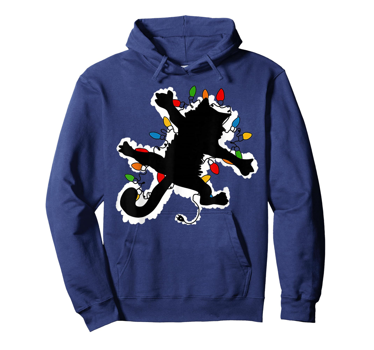 Funny Pussy-cat from Christmas Vacation Frieds Black U-Neck T-Shirt