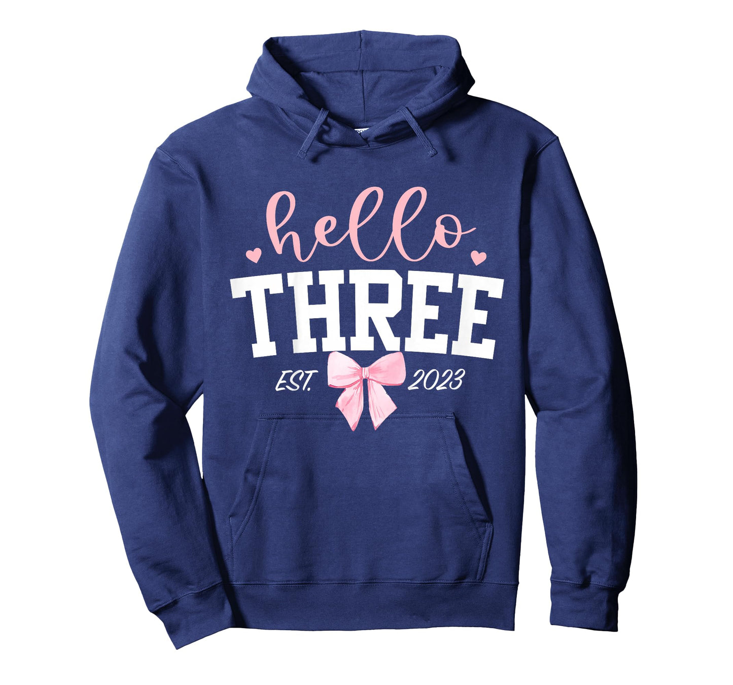 Hello Three Est 2023 3rd Birthday Girl Turning 3 T-Shirt