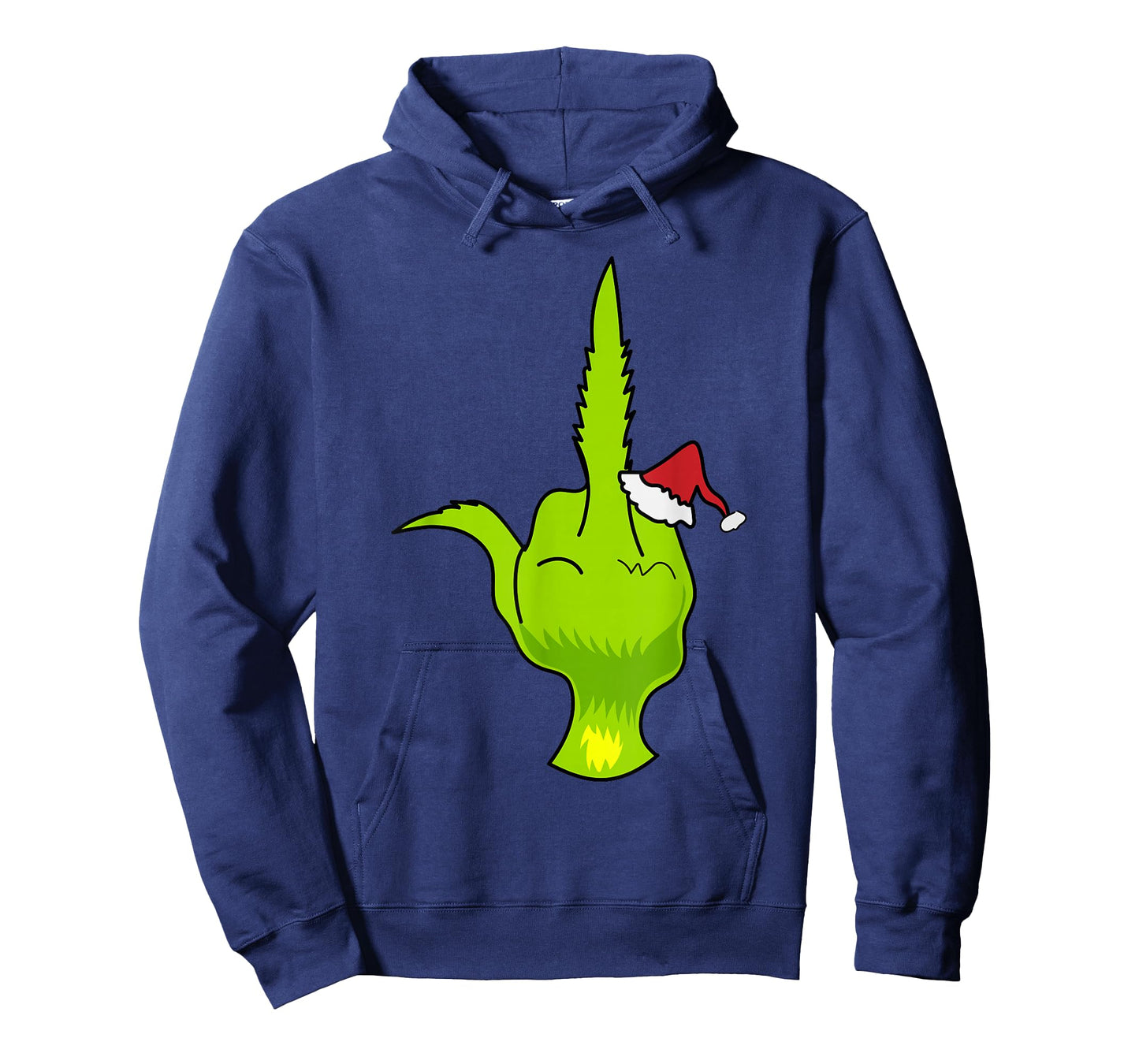 Funny Green Hand Middle Finger Xmas Santa T-Shirt