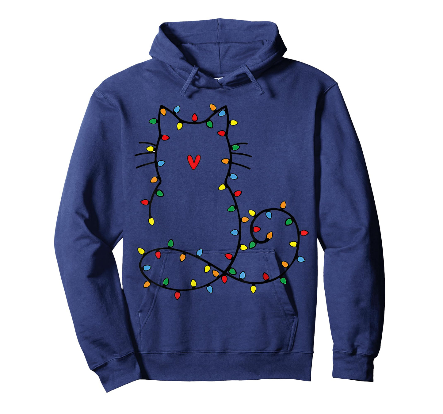 Cute Cat Christmas Light Graphic Cat Black Mom Lover T-Shirt