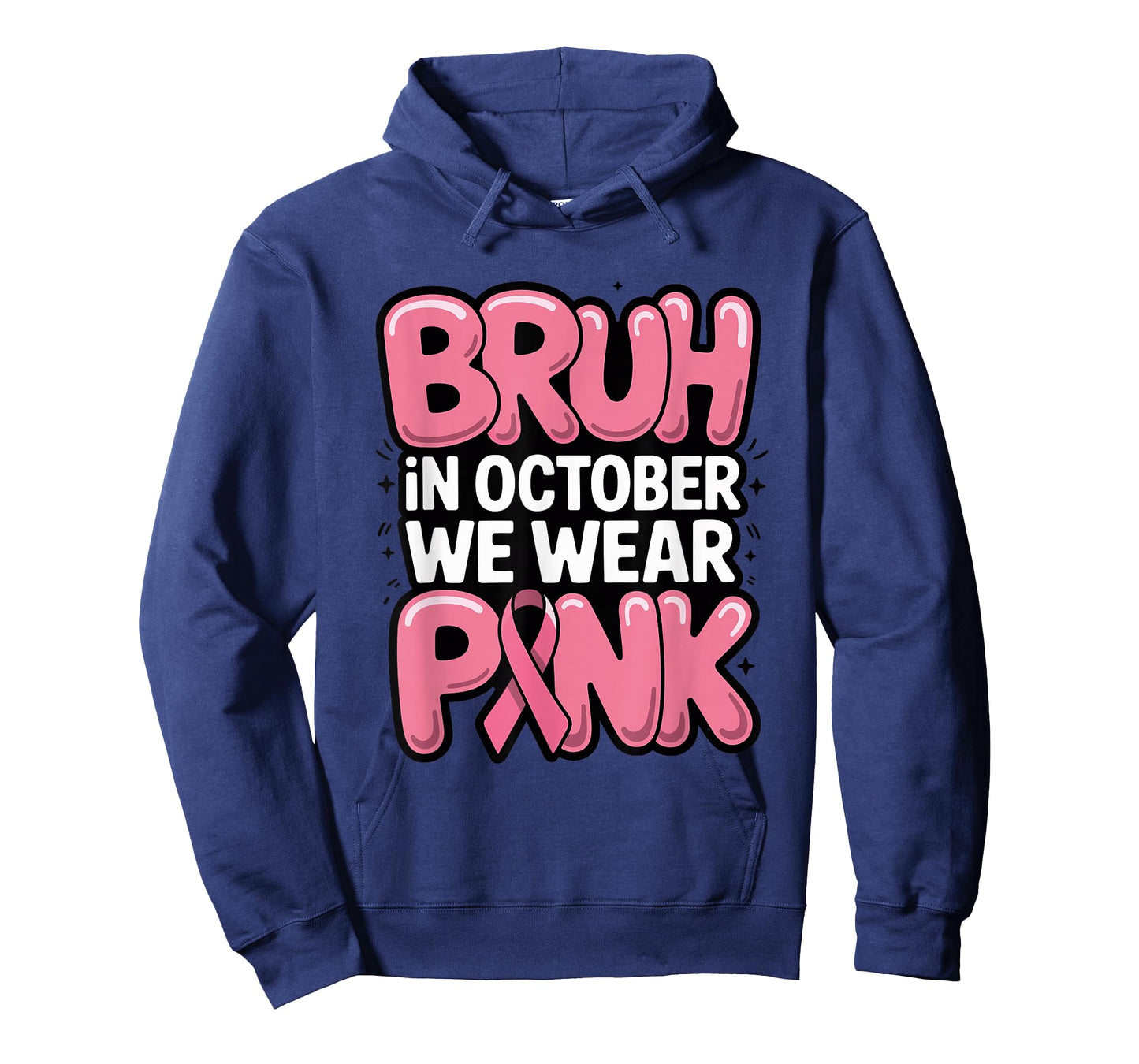Bruh in October We Wear Pink, Breast Cancer Awareness Tee T-Shirt