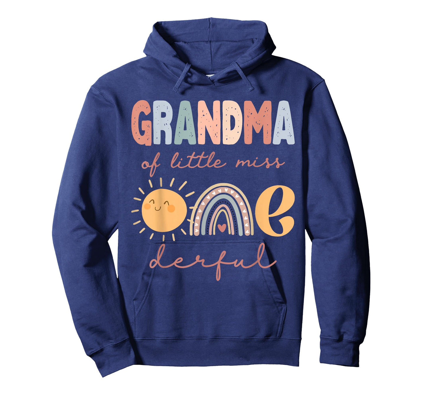 Grandma of Little Miss Onederful First Birthday Boho Rainbow T-Shirt