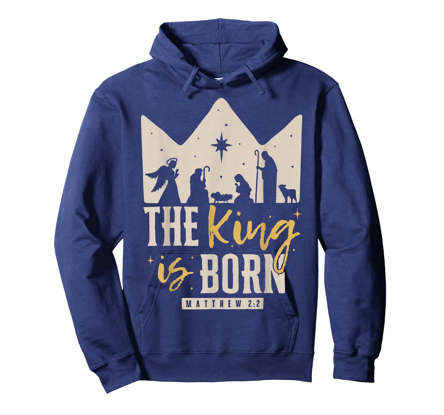 Retro Religious Christmas The King is Born Christian T-Shirt
