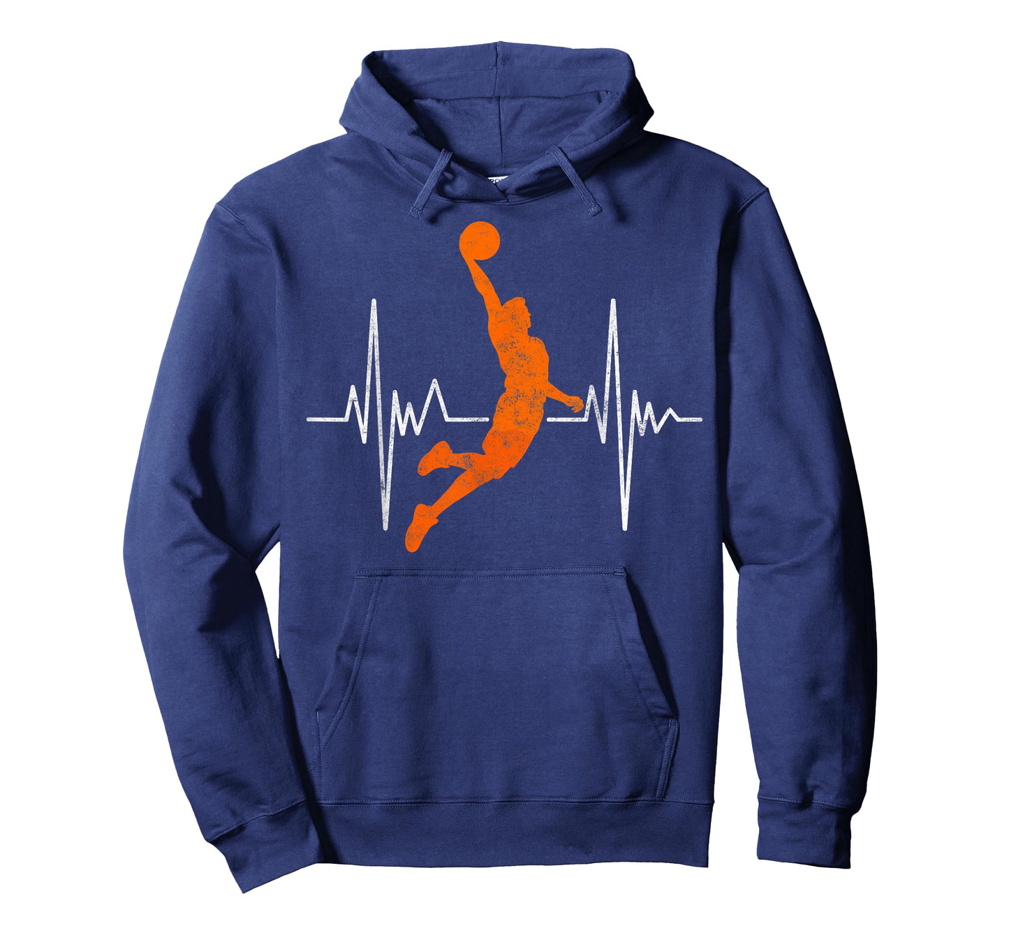 Vintage Heartbeat Basketball Player Ball Slam Dunk Fan Hoops T-Shirt