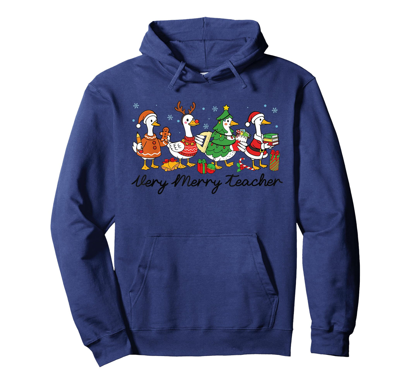 Very Merry Teacher Christmas Funny Goose Silly Holiday Party T-Shirt