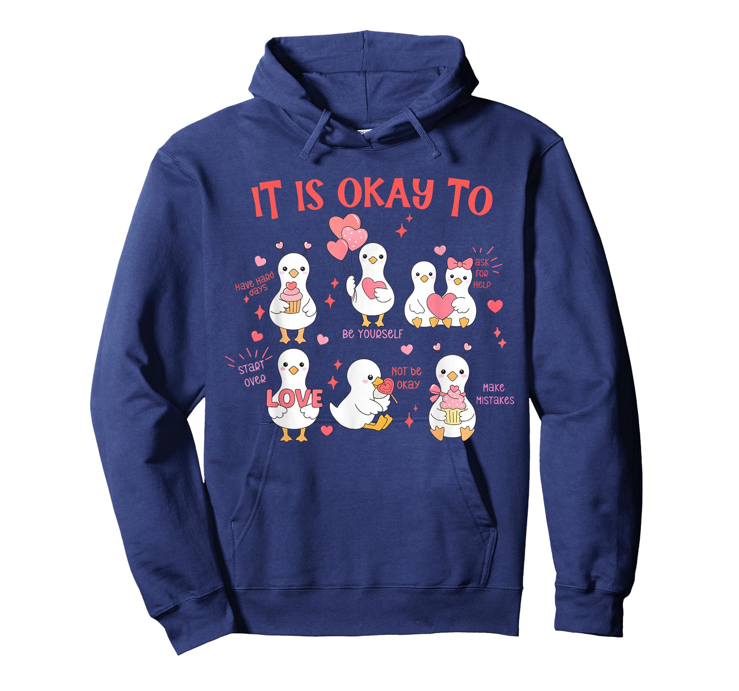 It's Okay to Mental Health Therapist Cute Goose Valentines T-Shirt