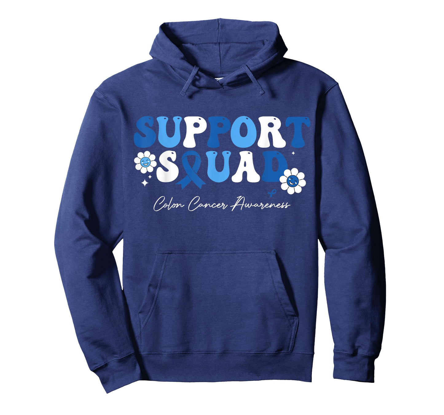 Groovy Support Squad Colon Cancer Awareness Blue Ribbon T-Shirt