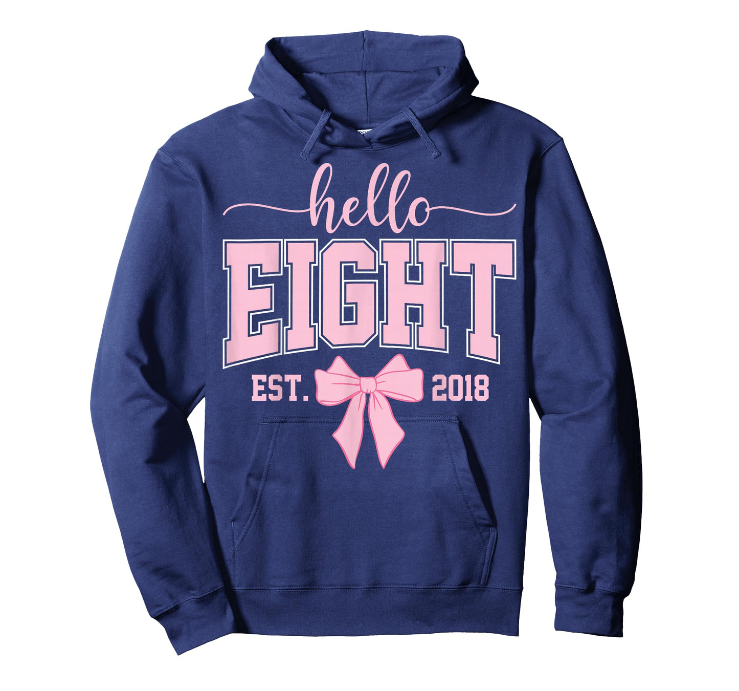 Hello Eight Est 2018 Coquette Bow 8th Birthday Girl T-Shirt