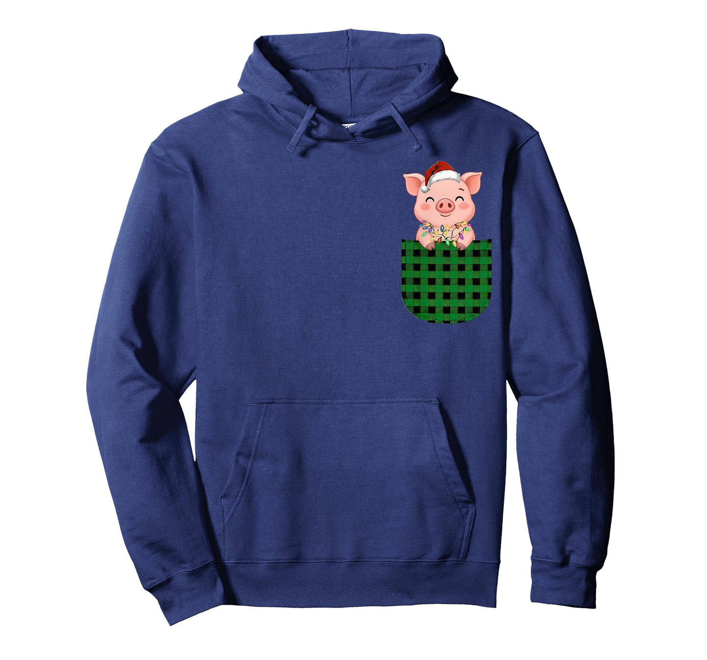 Pig Buffalo Green Plaid Pocket Christmas Men Women Kids T-Shirt