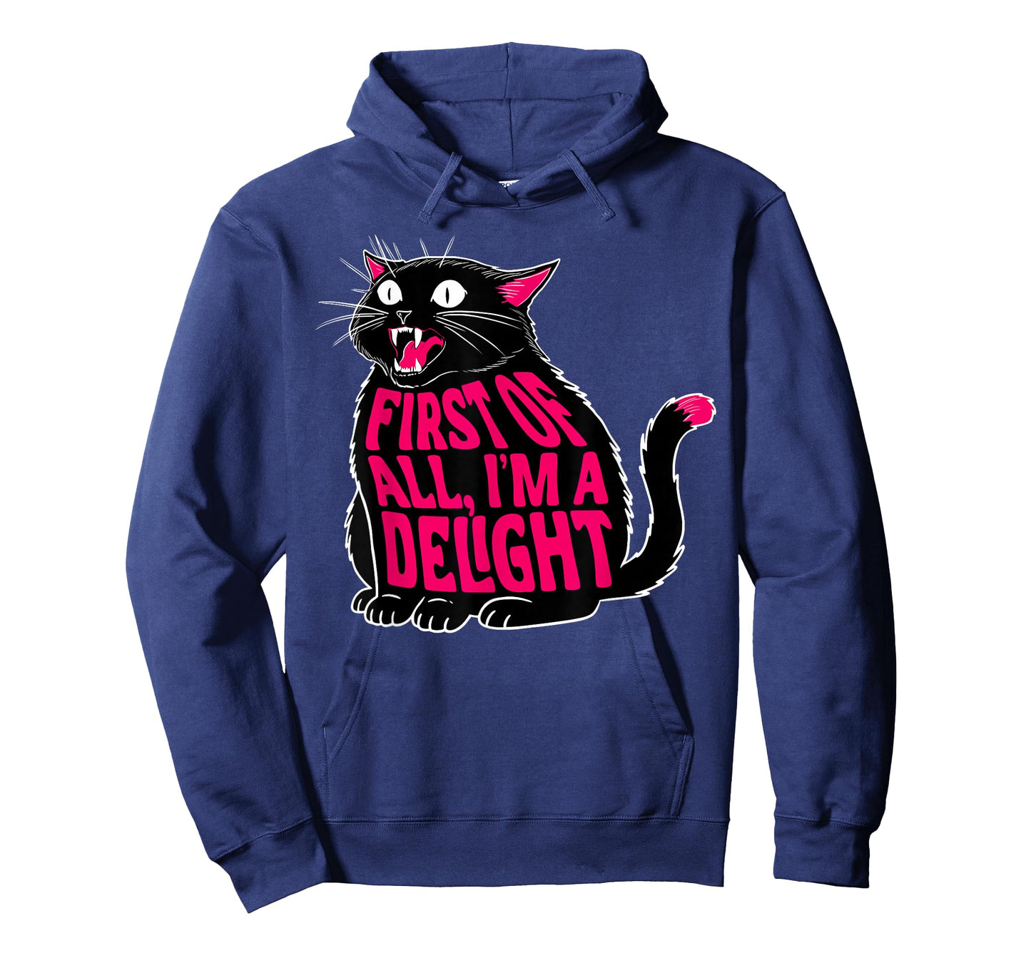 First of All I'm a Delight Roaring Cat Kitty Black Kitten T-Shirt