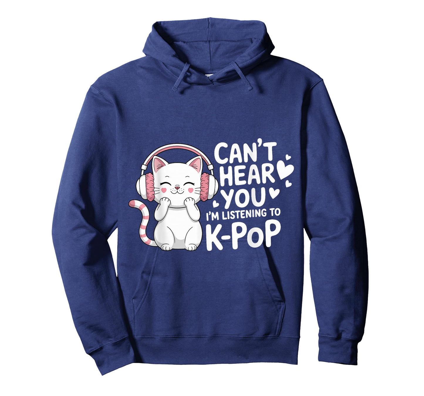 Can't Hear You I'm Listening to K-Pop Lover Cute Cat Kawaii T-Shirt