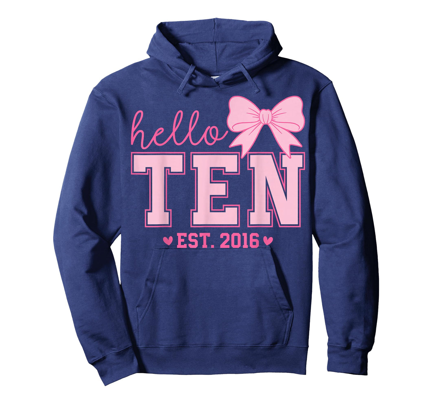 Hello Ten Est 2016 Coquette Bow 10th Birthday Girl 10 Years T-Shirt