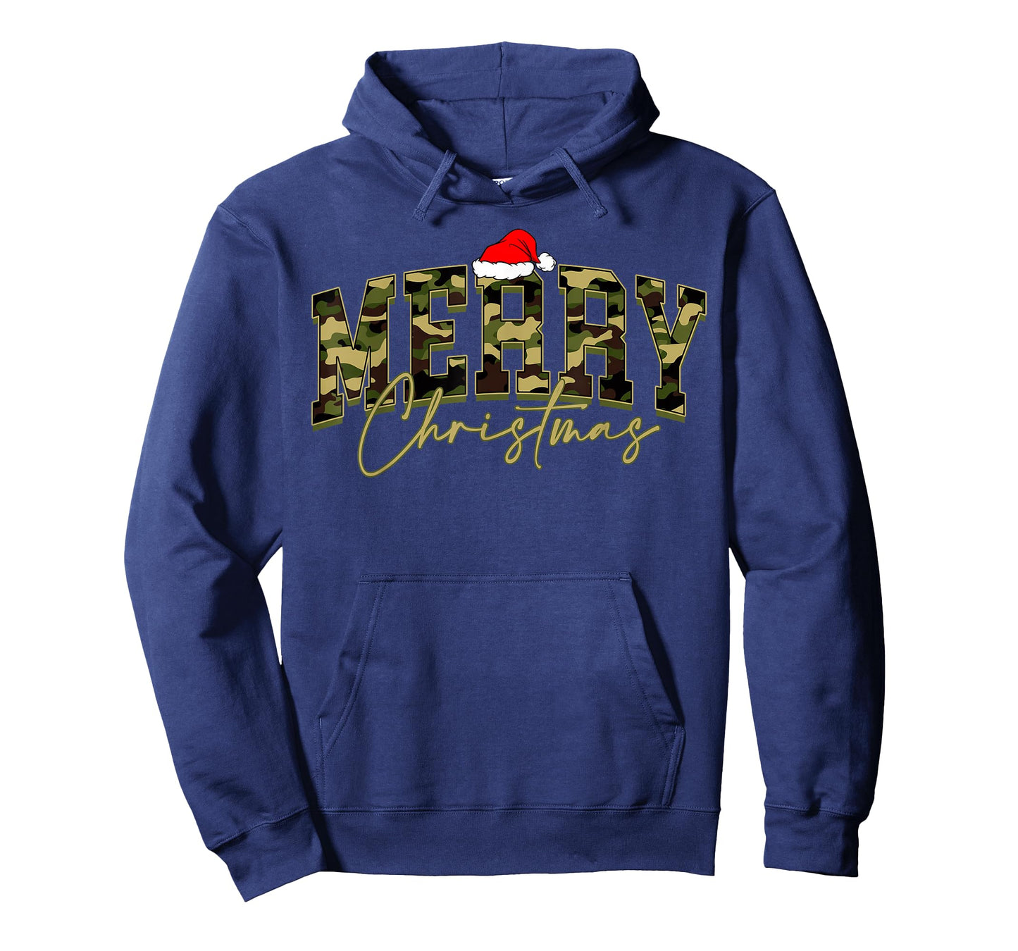Camouflage Merry Christmas Santa Hat Xmas Pajamas T-Shirt